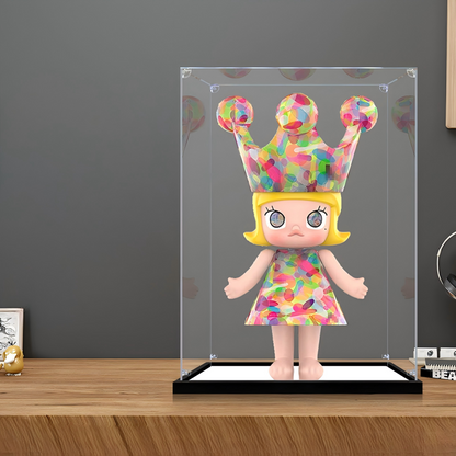 Suitable for Pop Mart Hirono Weather You Series Display Case – Showcase with UV-Printed Background & Mirror Base