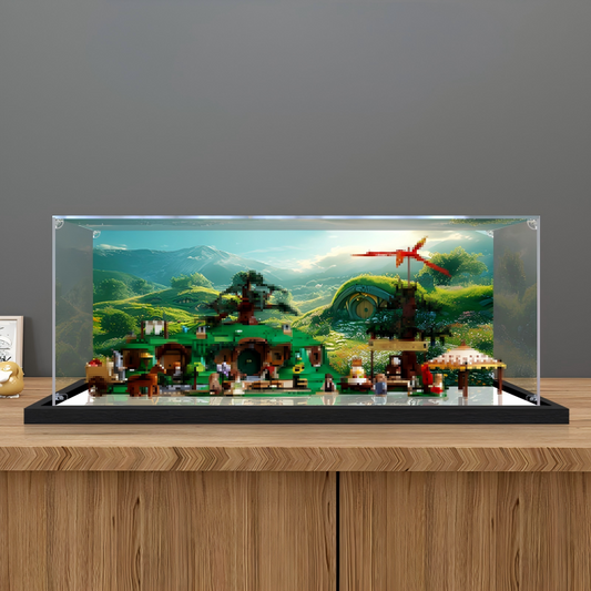Acrylic Display Case for LEGO 10354, with Themed Printed Background & Dustproof Box