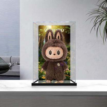 Suitable for Pop Mart Zimomo display case. – 35x30x60cm Large Showcase with UV-Printed Background & Mirror Base