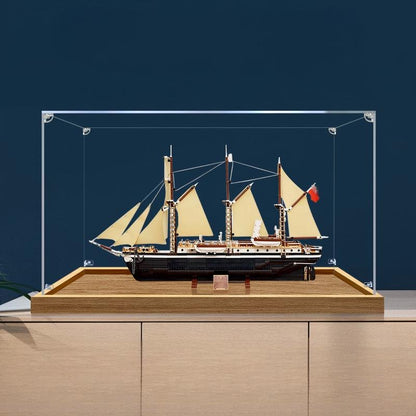 LEGO 10335 The Endurance Caixa de Exibição Acrílica com Luz de Anel e Fundo Impresso em UV - Vitrine à Prova de Poeira