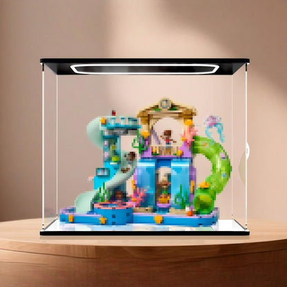 LEGO 42630 Heartlake City Water Park Caixa de Exibição Acrílica com Anel de Luz e Fundo UV - Vitrine à Prova de Poeira