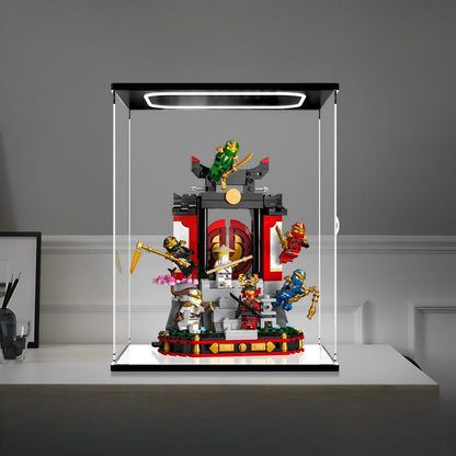 LEGO 71866 Ninja Character Display Mirror Acrylic Display Case with Ring Light & UV-Printed Background - Dustproof Showcase