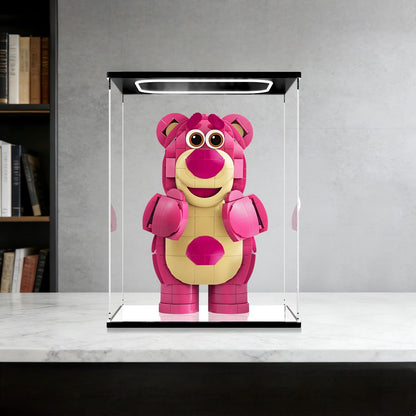 LEGO 43306 Lotso Mirror Acrylic Display Case with Ring Light & UV-Printed Background - Dustproof Showcase