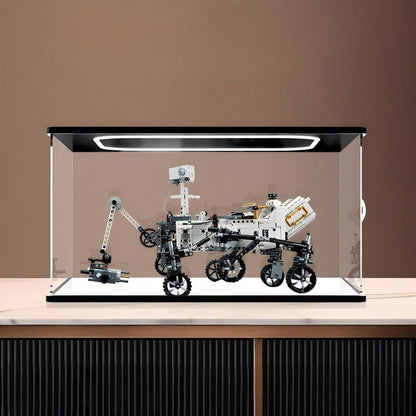 LEGO 42158 NASA Mars Rover Perseverance Mirror Akryl Udstillingsæske med Ringlys & UV-trykt Baggrund - Støvtæt Showcase