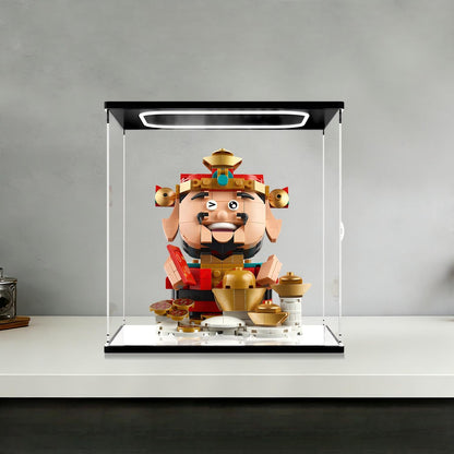 LEGO 40864 Fortune Master Mirror Acrylic Display Case with Ring Light & UV-Printed Background - Dustproof Showcase