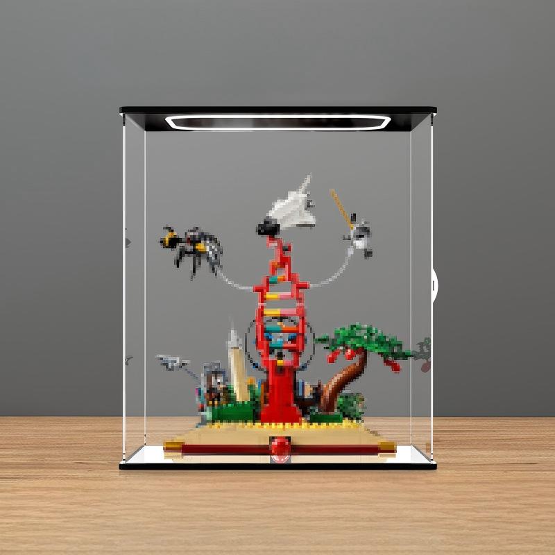 LEGO 21355 Die Evolution der STEM Spiegel-Acryl-Vitrine mit UV-bedrucktem Themenhintergrund - Staubdichte Präsentationsvitrine