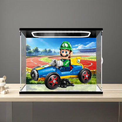 LEGO 72050 Mirror Acrylic Display Case with Ring Light & UV-Printed Background - Dustproof Showcase