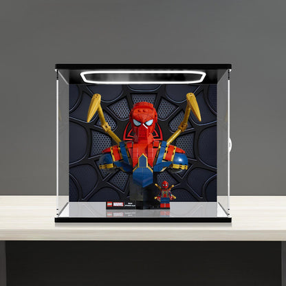 LEGO 76326 Mirror Acrylic Display Case with Ring Light & UV-Printed Background - Dustproof Showcase