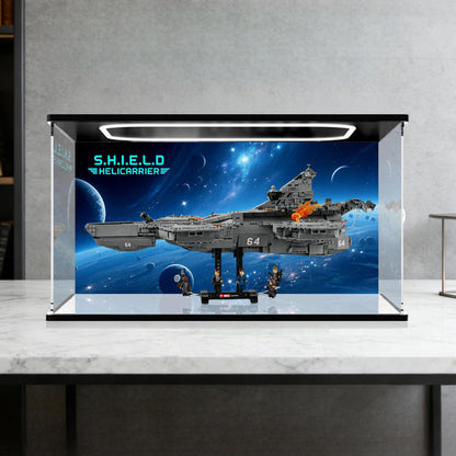 LEGO 76354 Mirror Acrylic Display Case with Ring Light & UV-Printed Background - Dustproof Showcase