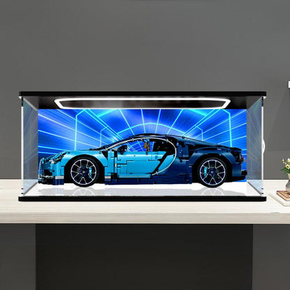 LEGO 42083 Mirror Acrylic Display Case with Ring Light & UV-Printed Background - Dustproof Showcase