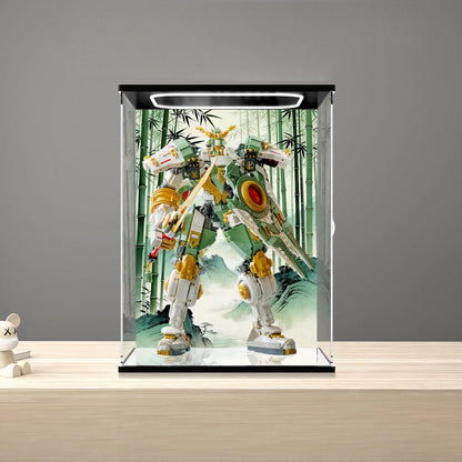 LEGO 71860 Mirror Acrylic Display Case with Ring Light & UV-Printed Background - Dustproof Showcase