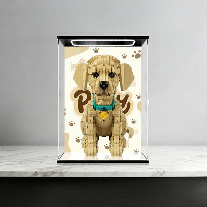LEGO 11384 Mirror Acrylic Display Case with Ring Light & UV-Printed Background - Dustproof Showcase
