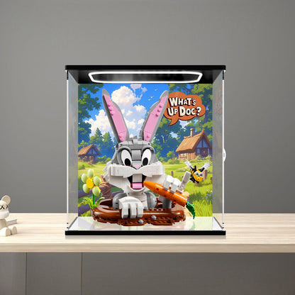 LEGO 40920 Mirror Acrylic Display Case with Ring Light & UV-Printed Background - Dustproof Showcase