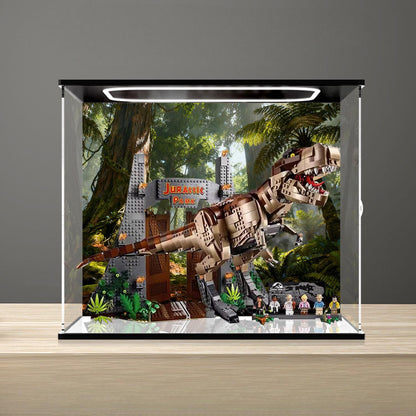 LEGO 75936 Mirror Acrylic Display Case with Ring Light & UV-Printed Background - Dustproof Showcase