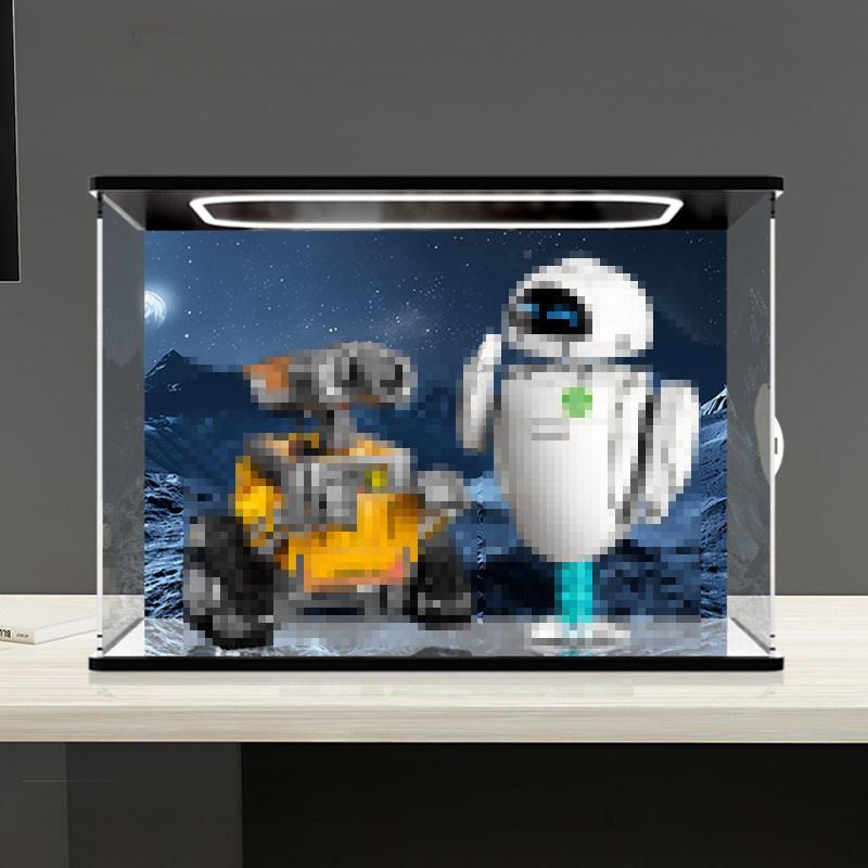 LEGO 43279 Mirror Acrylic Display Case with Ring Light & UV-Printed Background - Dustproof Showcase