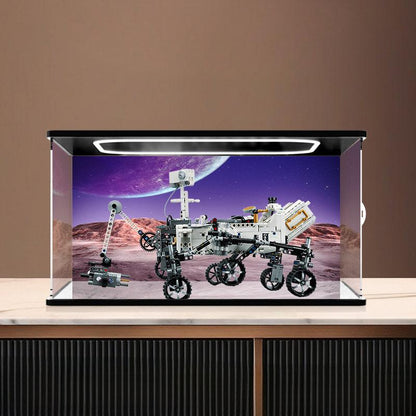 LEGO 42158 Mirror Acrylic Display Case with Ring Light & UV-Printed Background - Dustproof Showcase