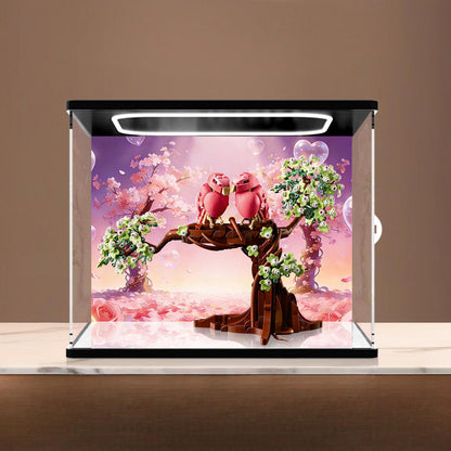 LEGO 21365 Mirror Acrylic Display Case with Ring Light & UV-Printed Background - Dustproof Showcase