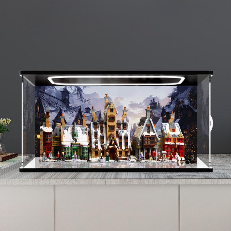 LEGO 76457 Mirror Acrylic Display Case with Ring Light & UV-Printed Background - Dustproof Showcase