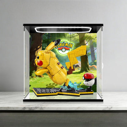 LEGO 72152 Mirror Acrylic Display Case with Ring Light & UV-Printed Background - Dustproof Showcase