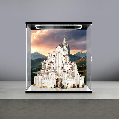 LEGO 11377 Mirror Acrylic Display Case with Ring Light & UV-Printed Background - Dustproof Showcase