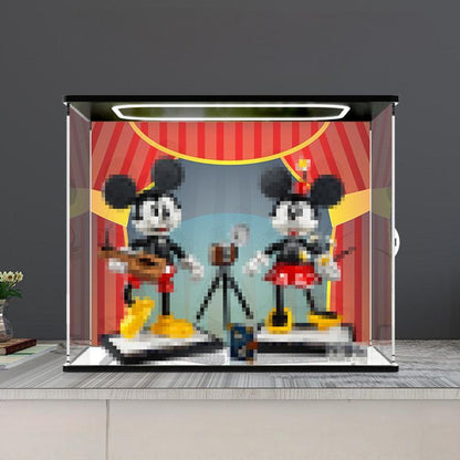 LEGO 43179 Mirror Acrylic Display Case with Ring Light & UV-Printed Background - Dustproof Showcase