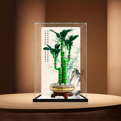 Acrylic Display Case for LEGO 10344 LEGO Icons, with Themed Printed Background & Dustproof Box