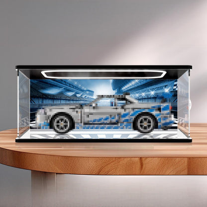 LEGO 42210 Mirror Acrylic Display Case with Ring Light & UV-Printed Background - Dustproof Showcase