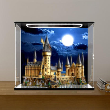 LEGO 71043 Mirror Acrylic Display Case with Ring Light & UV-Printed Background - Dustproof Showcase