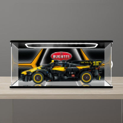 LEGO 42151 Mirror Acrylic Display Case with Ring Light & UV-Printed Background - Dustproof Showcase