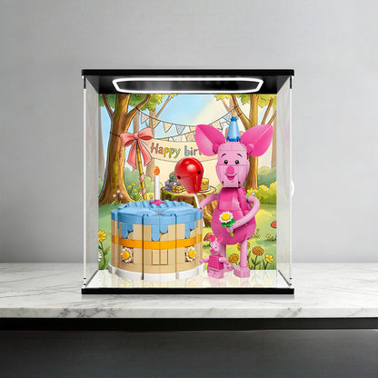 LEGO 43305 Mirror Acrylic Display Case with Ring Light & UV-Printed Background - Dustproof Showcase