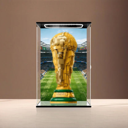 LEGO 43020 Mirror Acrylic Display Case with Ring Light & UV-Printed Background - Dustproof Showcase