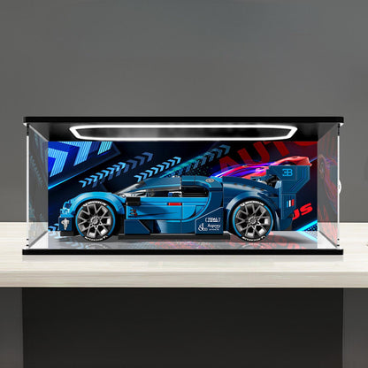 LEGO 77253 Mirror Acrylic Display Case with Ring Light & UV-Printed Background - Dustproof Showcase