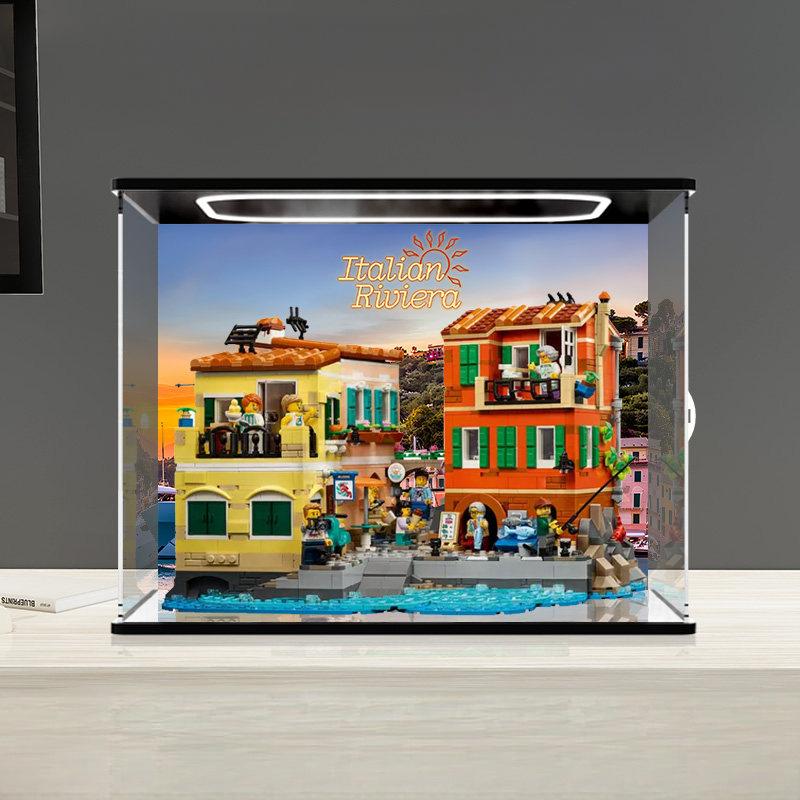 LEGO 21359 Mirror Acrylic Display Case with Ring Light & UV-Printed Background - Dustproof Showcase
