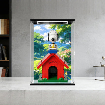 LEGO 21368 Mirror Acrylic Display Case with Ring Light & UV-Printed Background - Dustproof Showcase