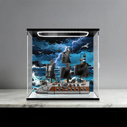 LEGO 75646 Mirror Acrylic Display Case with Ring Light & UV-Printed Background - Dustproof Showcase