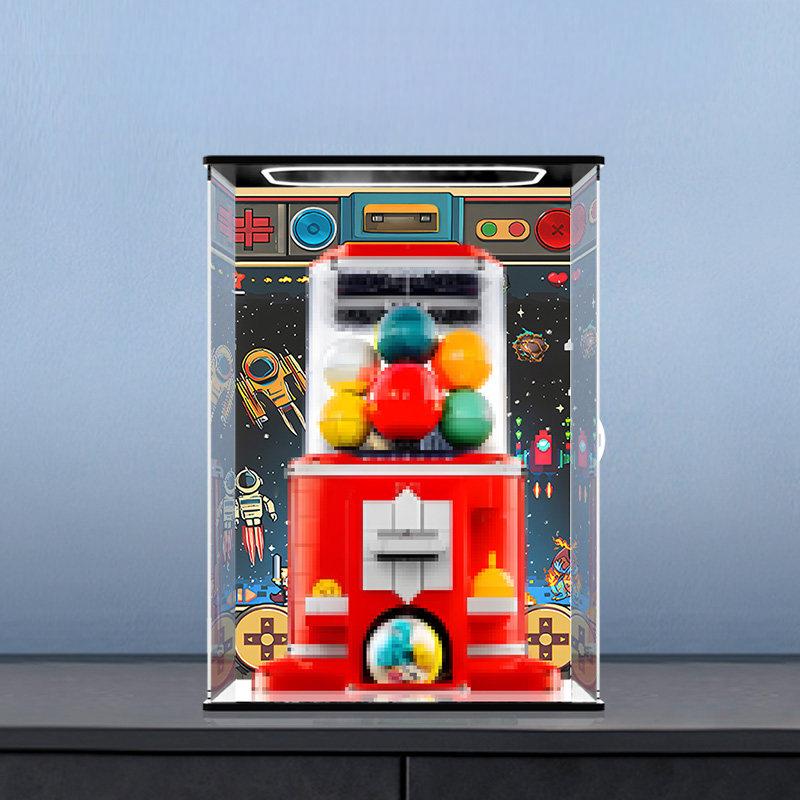 LEGO 21358 Mirror Acrylic Display Case with Ring Light & UV-Printed Background - Dustproof Showcase