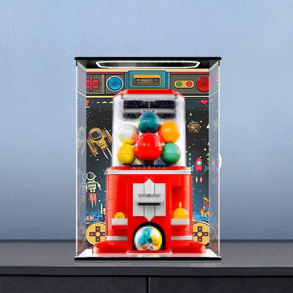 LEGO 21358 Mirror Acrylic Display Case with Ring Light & UV-Printed Background - Dustproof Showcase