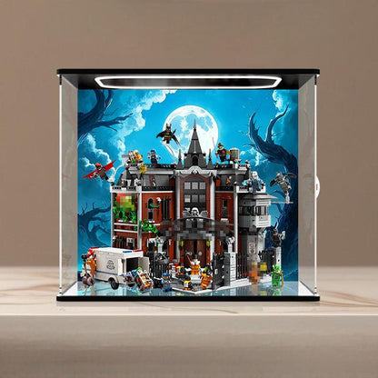 LEGO 76300 Mirror Acrylic Display Case with Ring Light & UV-Printed Background - Dustproof Showcase