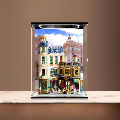 LEGO 11371 Mirror Acrylic Display Case with Ring Light & UV-Printed Background - Dustproof Showcase