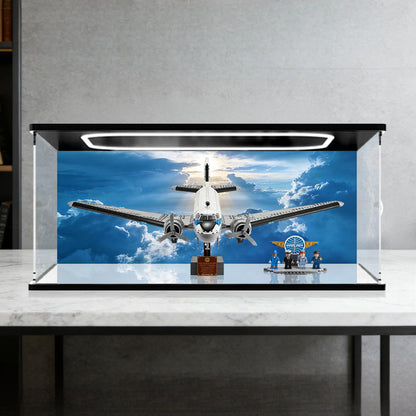 LEGO 11378 Mirror Acrylic Display Case with Ring Light & UV-Printed Background - Dustproof Showcase