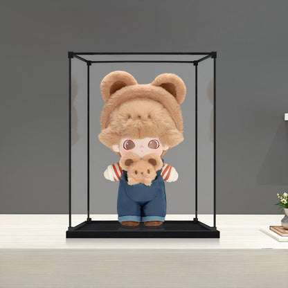 Pop Mart Animal Kingdom Mirror Acrylic Display Case with Ring Light & UV-Printed Background - Dustproof Showcase