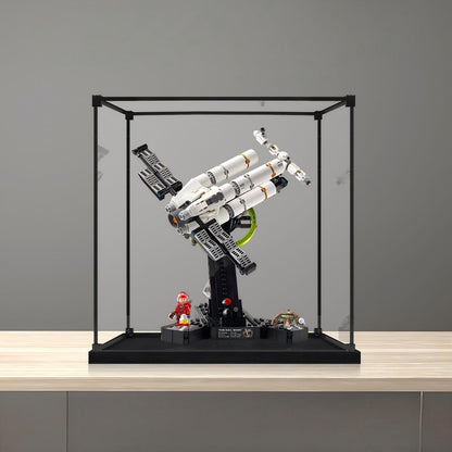 LEGO 11389 Project Hail Mary Mirror Acrylic Display Case with Ring Light & UV-Printed Background - Dustproof Showcase