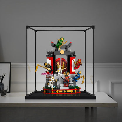 LEGO 71866 Ninja Character Display Mirror Acrylic Display Case with Ring Light & UV-Printed Background - Dustproof Showcase