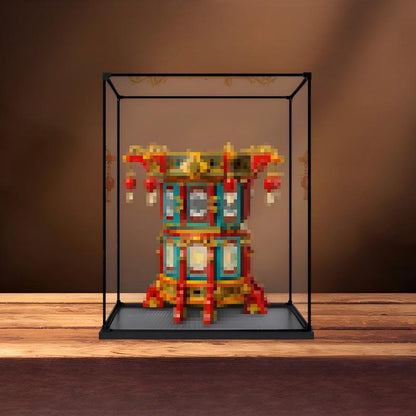 LEGO 80116 Mirror Mirror Custodia Espositiva in Acrilico con Anello Luminoso e Sfondo Stampato UV - Vetrina Antipolvere