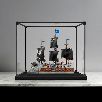 LEGO 75646 Acorazado Marino de Garp Vitrina de Exhibición de Acrílico Espejo con Anillo de Luz y Fondo Impreso en UV - Vitrina a Prueba de Polvo