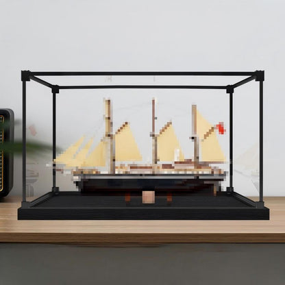 LEGO 10335 The Endurance Caixa de Exibição Acrílica com Luz de Anel e Fundo Impresso em UV - Vitrine à Prova de Poeira
