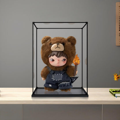 Pop Mart Hirono Serie Spiegel Acryl Displaykast met Ringlicht & UV-Geprinte Achtergrond - Stofvrije Vitrine