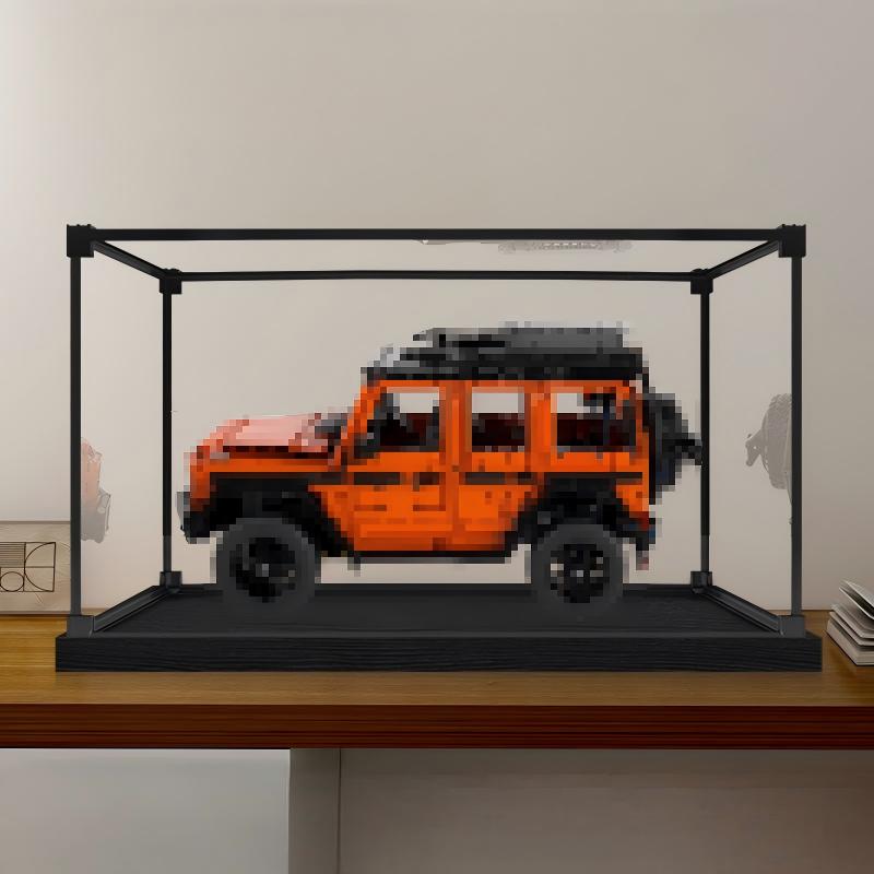 LEGO 42177 Mercedes-Benz G 500 PROFESSIONAL Line Vitrine aus Acryl mit Ringlicht & UV-bedrucktem Hintergrund – Staubdichte Ausstellungsbox