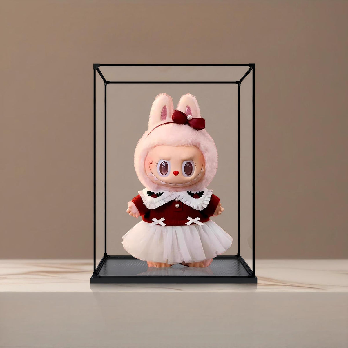 Pop Mart Twinklu Fairy Tale Mirror Acrylic Display Case with Ring Light & UV-Printed Background - Dustproof Showcase