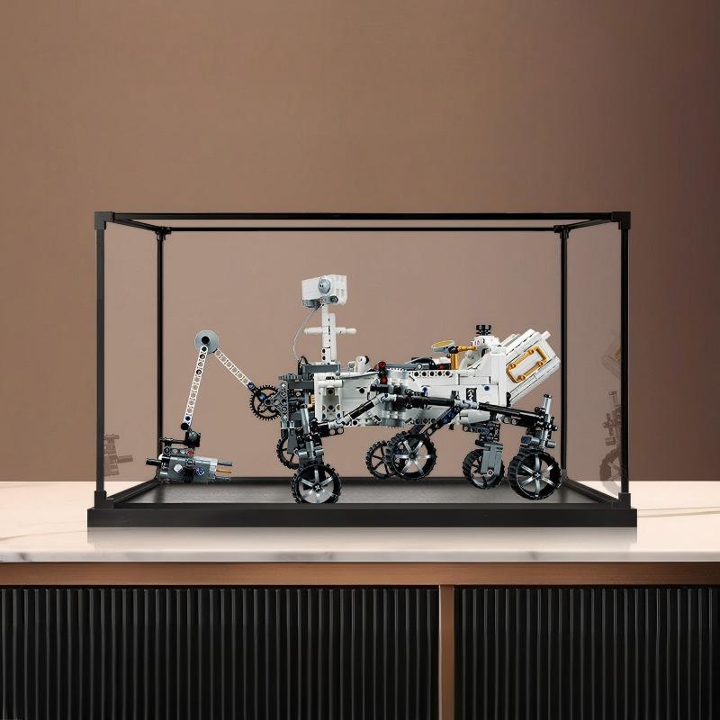 LEGO 42158 NASA Mars Rover Perseverance Mirror Akryl Udstillingsæske med Ringlys & UV-trykt Baggrund - Støvtæt Showcase